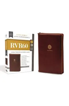Rvr60 Santa Biblia Letra Supergigante, Leathersoft, Caf� C/Cierre - Rvr 1960- Reina Valera 1960