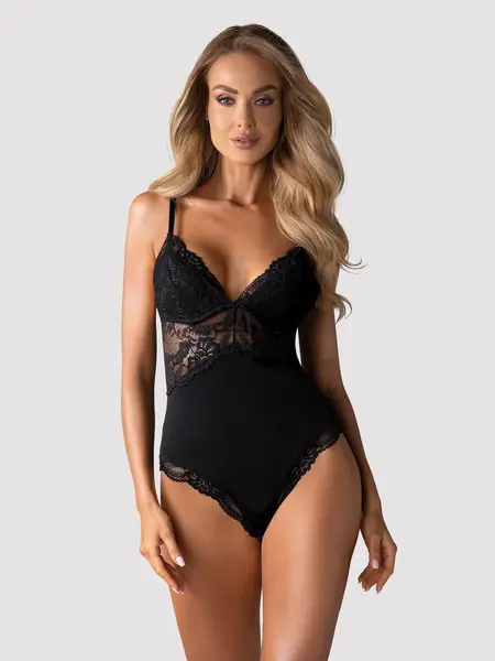 S/M - Body din dantela cu cupe intarite 810 Negru