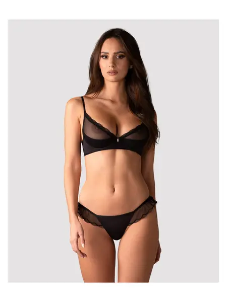 S/M - Set negru sutien si thong