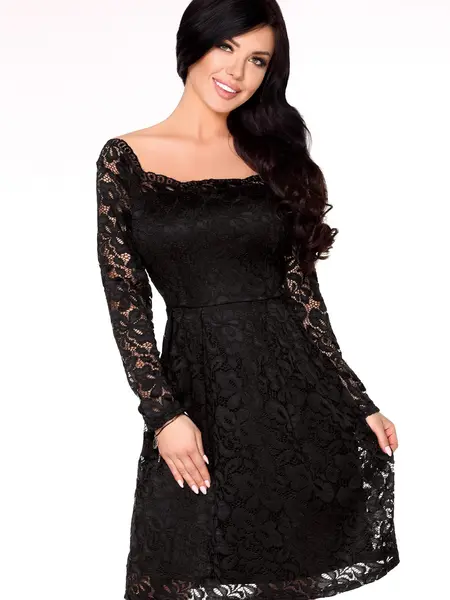 S - Rochita din dantela neagra Caramia Negru