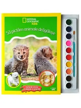 Sa pictam animale dragalase. Carte de colorat cu pensula si acuarele. National Geographic Kids/***