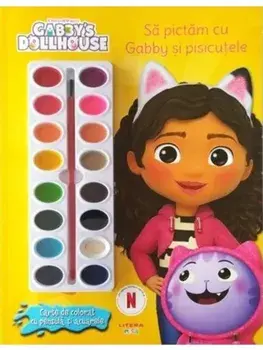 Sa pictam cu Gabby si pisicutele. Carte de colorat cu pensula si acuarele. Gabby's Dolhouse/***