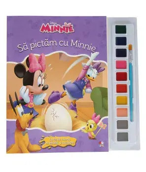 Sa pictam cu Minnie. Carte de colorat cu pensula si acuarele. Minnie/***