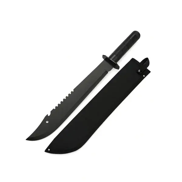 Sabie de vanatoare DEPOX , Ninja Blade, maner metal, 50 cm, negru, teaca inclusa