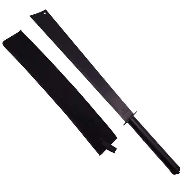 Sabie de vanatoare DEPOX , Ninja Blade, maner metal, 81 cm, negru, teaca inclusa