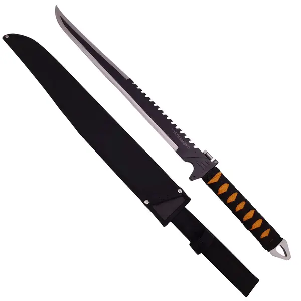 Sabie de vanatoare DEPOX , Ninja Soul, maner textil, lanterna, 69.5 cm , negru