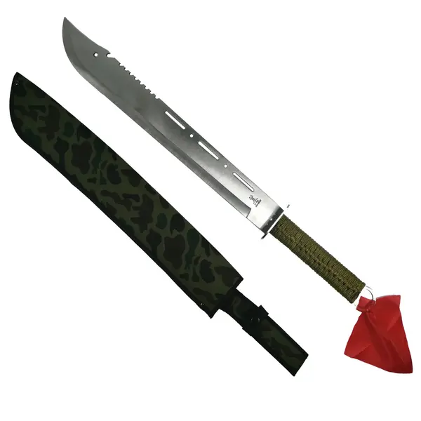Sabie de vanatoare DEPOX , Samurai Blade, maner textil, 67 cm, teaca cadou
