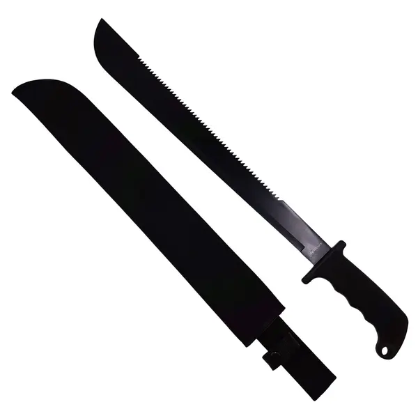 Sabie de vanatoare DEPOX , Swish Style, 60 cm, otel inoxidabil, neagra, teaca inclusa