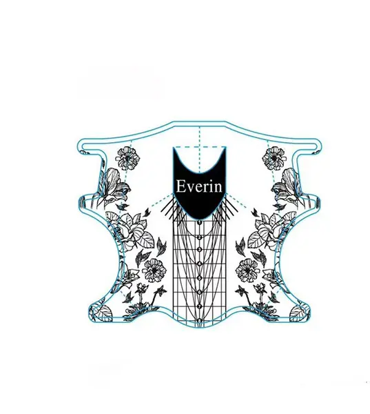 Șabloane Unghii Profesionale Everin U90 – Rola 100 bucăți, Model Floral Premium