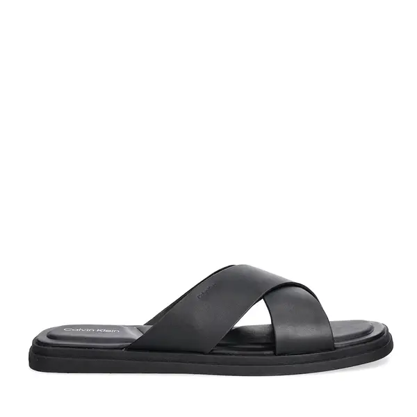 Saboți bărbați CK Calvin Klein negri din piele 2379BST1737N