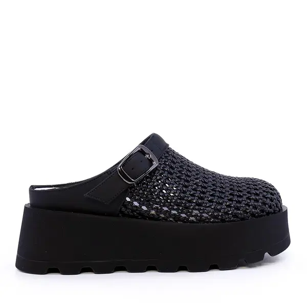 Saboți chunky femei Enzo Bertini negri din piele 1391DST2510N