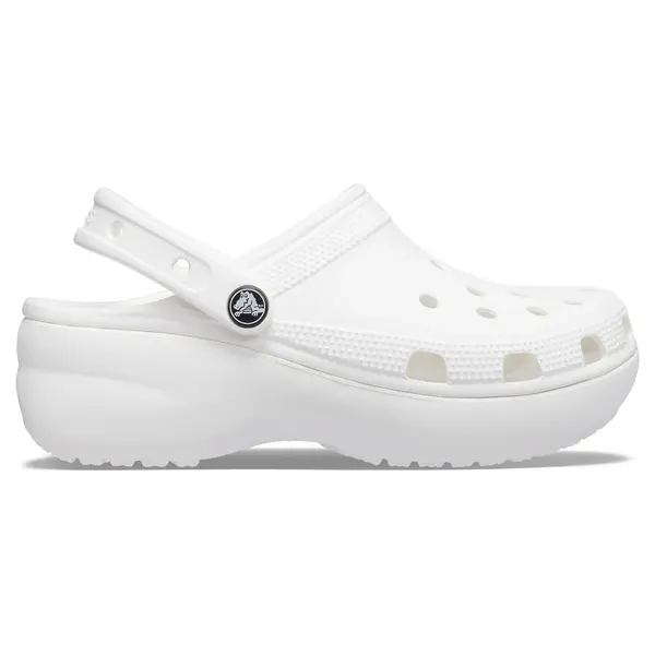 Saboți Crocs Women's Classic Platform Clog Alb - White