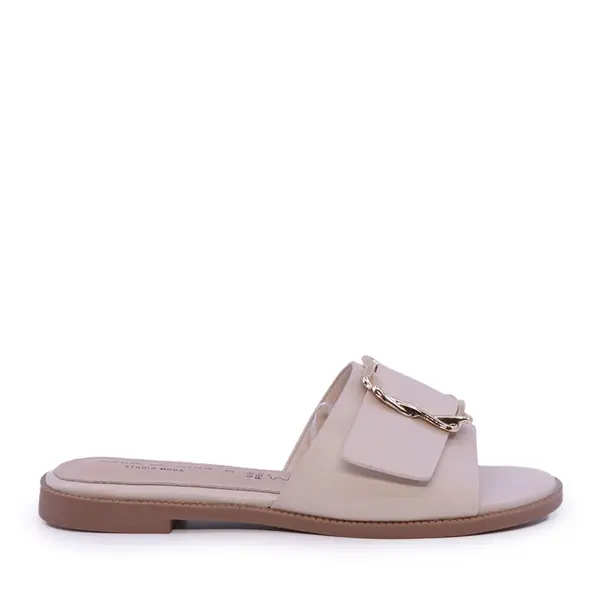 Saboți femei Solo Donna bej cu accesoriu frontal 1169DST2130BE