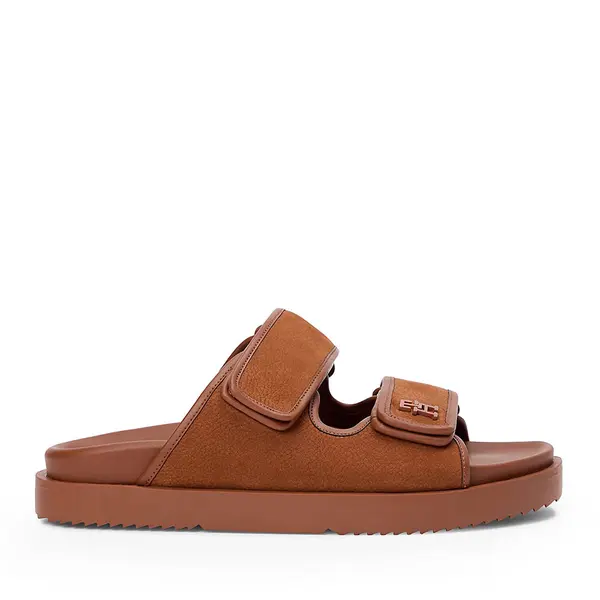 Saboți femei Tommy Hilfiger maro din piele 3411DST9298CO