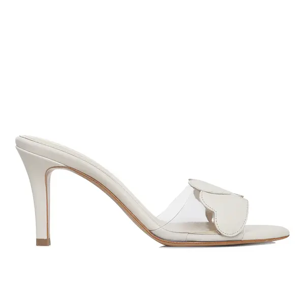 Saboti Love Me Piele Naturala, Alb-Unt - 41 / 8 cm