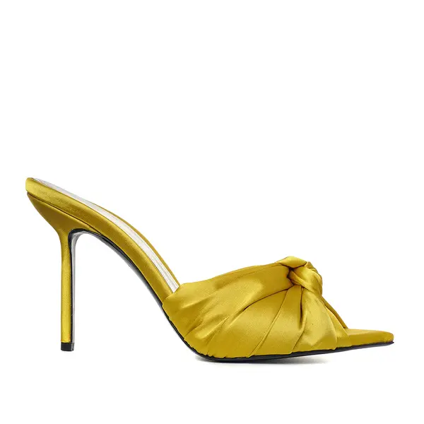 Saboti Sofia Satin, Galben-Lime - Premium Collection - 41 / 10 cm