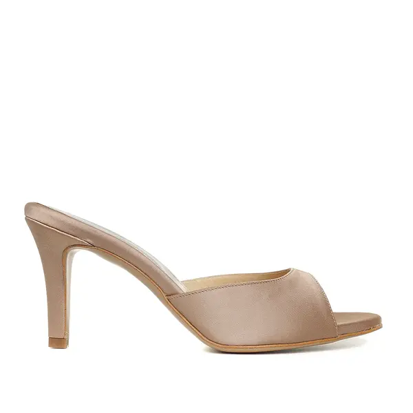 Saboti Vicky Satin, Varf Rotund, Nude-Auriu - 36 / 8 cm