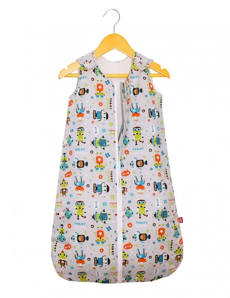 Sac de dormit copii 0.8 tog KidsDecor Robot Friends din bumbac 60 cm