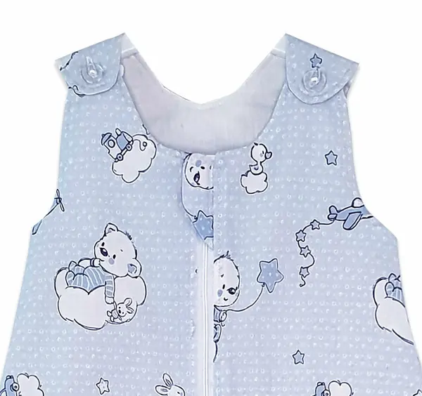 Sac de dormit copii 1 tog KidsDecor Ursuletul Martinica albastru din bumbac 60 cm