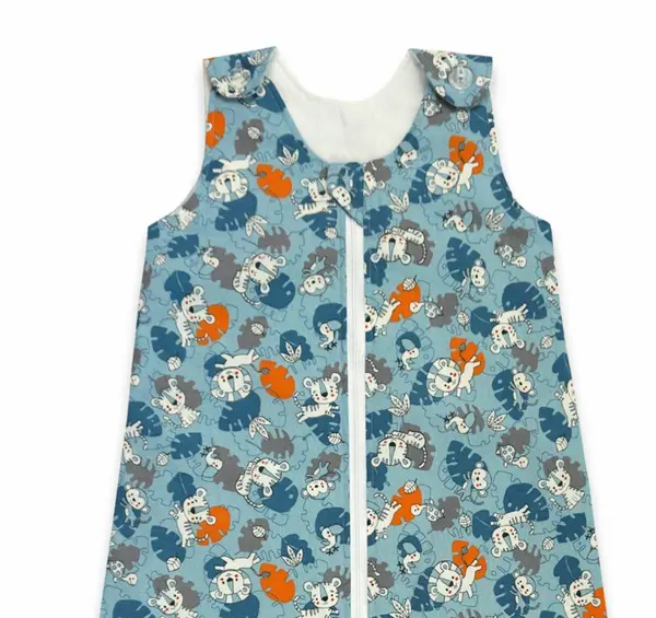 Sac de dormit copii 2.5 tog KidsDecor Tiger Jungle din bumbac 60 cm