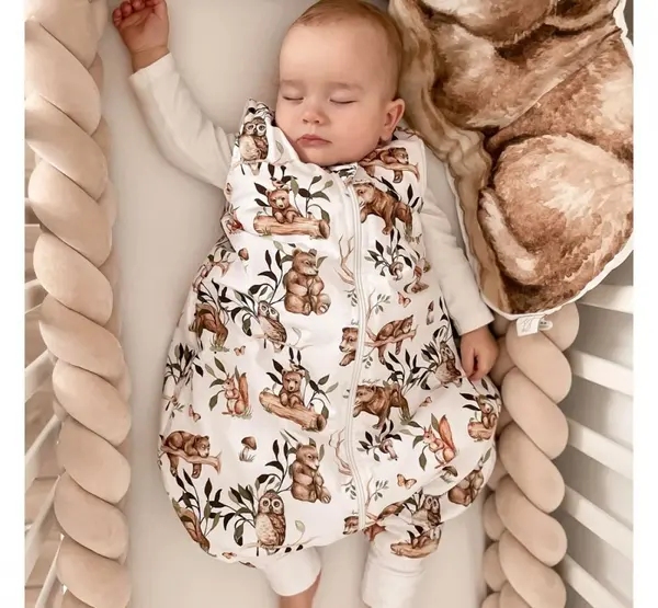 Sac de dormit cu picioare bumbac 1 tog Eucalipt S 1 - 3 ani