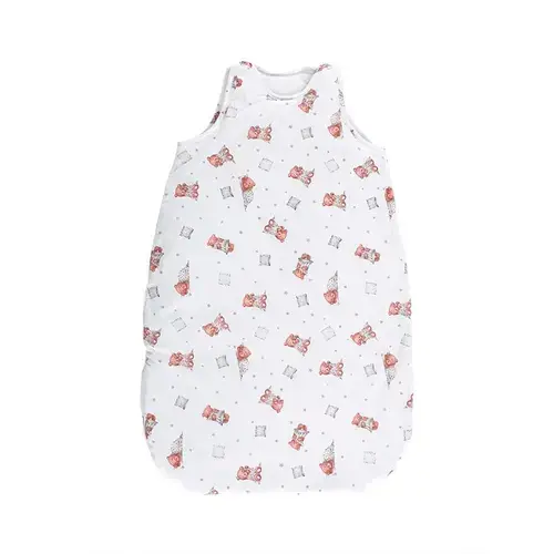 Sac de dormit de iarna, 95 cm, 18-24 luni, bumbac ranforce, captusit, cu umplutura din poliester, Bears & Pillows White