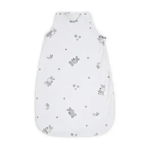 Sac de Dormit de Iarna Lorelli Bumbac Ranforce Little Rabbits Grey, 85 cm
