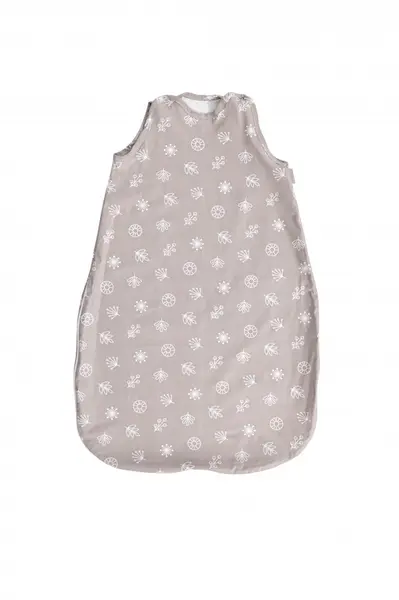 Sac de dormit de primavaravara 85 cm bumbac ranforce Abstract Leaves Grey Beige