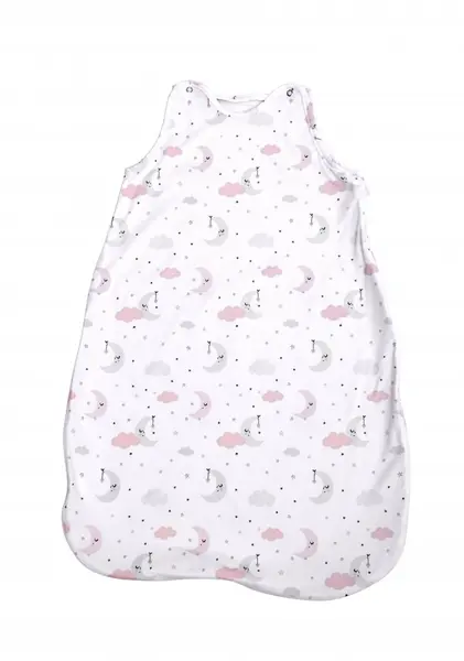 Sac de dormit de vara 85 cm bumbac ranforce pink moon star