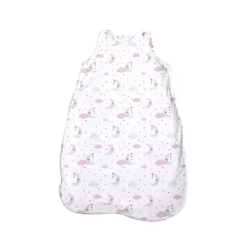 Sac de dormit de vara Lorelli Pink Moons Stars, 95 cm, bumbac ranforce