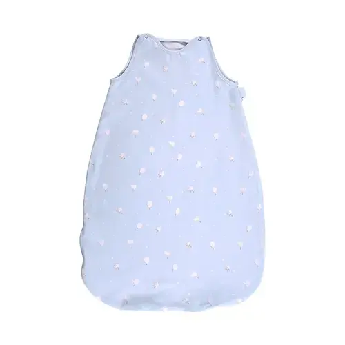 Sac de dormit de vara Lorelli Train Blue, 95 cm, 18-24 luni, bumbac ranforce