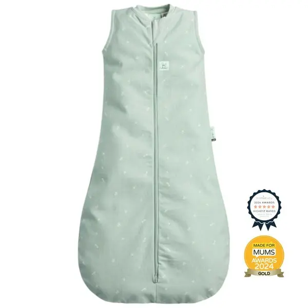 Sac de dormit, ErgoPouch, Jersey, 3-12 luni, 6-10 kg, TOG 0.2, Bumbac organic, Fermoar bidirectional, Lavabil la masina, Croiala slim fit, Certificat non-toxic, Premiat in Australia, Verde