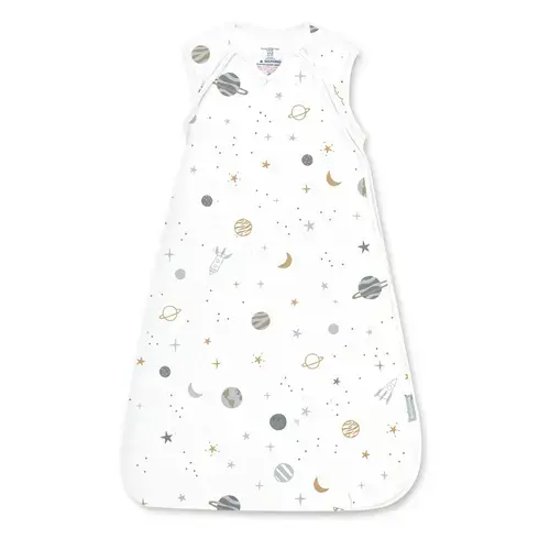 Sac de dormit Ingenuity Swaddle Me Night Sack Sleeper Sunset Space, 3-18 luni, bumbac, Alb