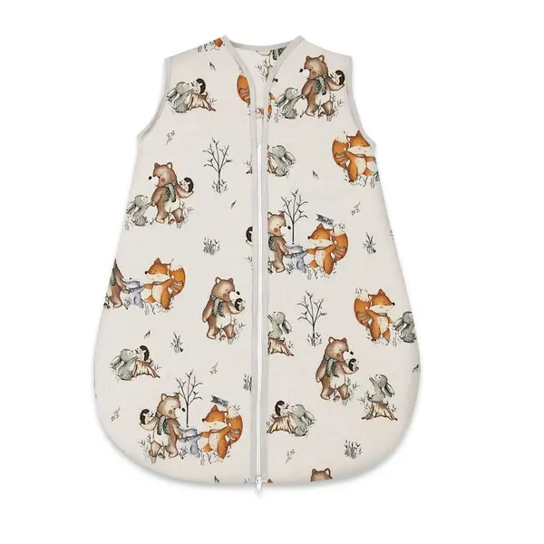 Sac de dormit, MimiNu, Pentru bebelusi, De iarna, Din bumbac certificat Oeko Tex Standard 100, Cu fermoar, 70 cm, 0 - 6 luni, 2.5 Tog, Time for fun
