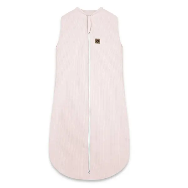 Sac de dormit, MimiNu, Premium, Din bumbac interlock, Materiale certificate Oeko Tex Standard 100, Cu fermoar, 3 - 12 luni, 2.5 Tog, Soft Powder Pink