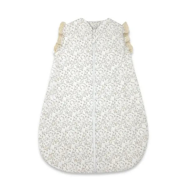 Sac de dormit, MimiNu, Premium, Pentru bebelusi, De iarna, Din bumbac certificat Oeko Tex Standard 100, Cu dantela si volan, 70 cm, 2.5 Tog, Meadow
