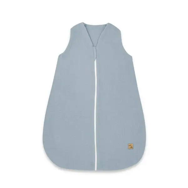 Sac de dormit Qmini Jeans cu fermoar, de iarna, din muselina dubla, 70 cm