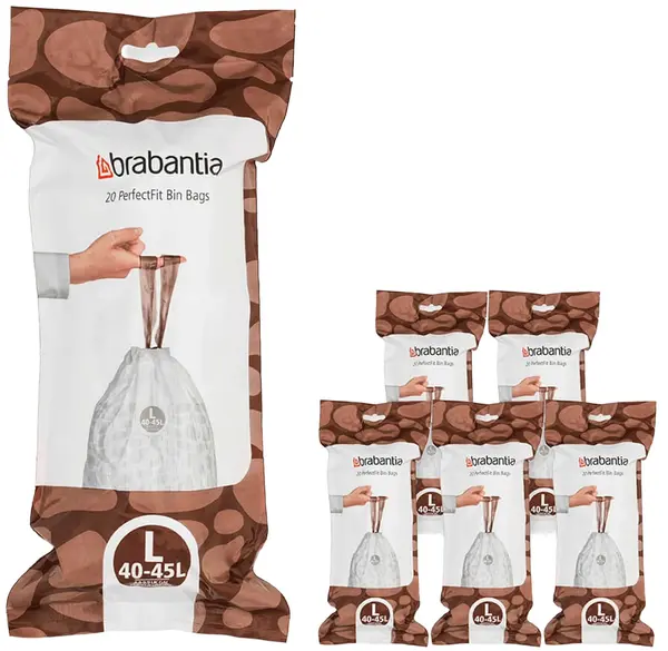 Sac de gunoi Brabantia - PerfectFit FlatBack+/Touch, mărimea L, 40 - 45 l, 120 buc