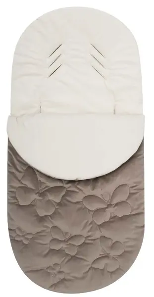 Sac de iarnă pentru cărucior New Baby - Butterflies, 45 x 95 cm, ecru