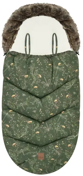 Sac pentru cărucior KikkaBoo - Luxury Secret Garden, Green