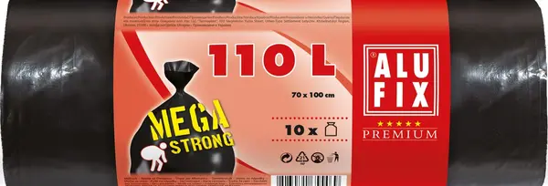 Saci de gunoi ALUFIX - Mega Strong, 110 l, 10 buc.