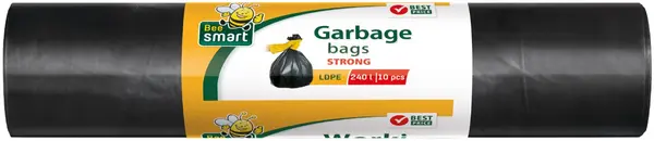 Saci de gunoi Paclan - Bee Smart, 240 l, 10 buc., negre