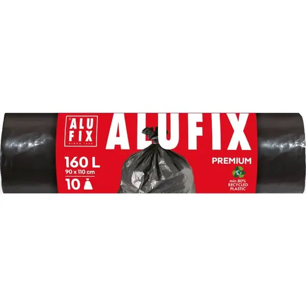 Saci menajeri 160 L 90 x 110 cm LDPE negri 10 buc/rola Saci menajeri 160 L 90 x 110 cm LDPE negri 10 buc/rola