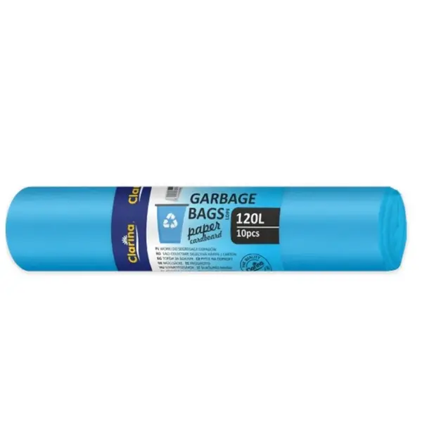 Saci menajeri Clarina 120L LDPE 10 buc/rola culori diverse Saci menajeri Clarina 120L LDPE 10 buc/rola culori diverse albastri