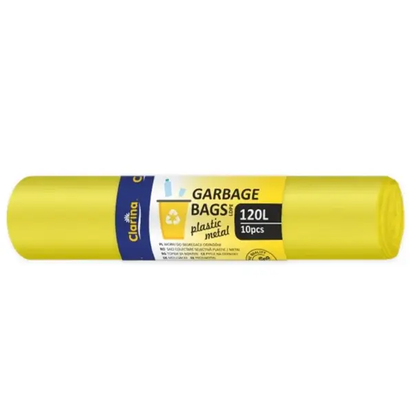 Saci menajeri Clarina 120L LDPE 10 buc/rola culori diverse Saci menajeri Clarina 120L LDPE 10 buc/rola culori diverse galbeni