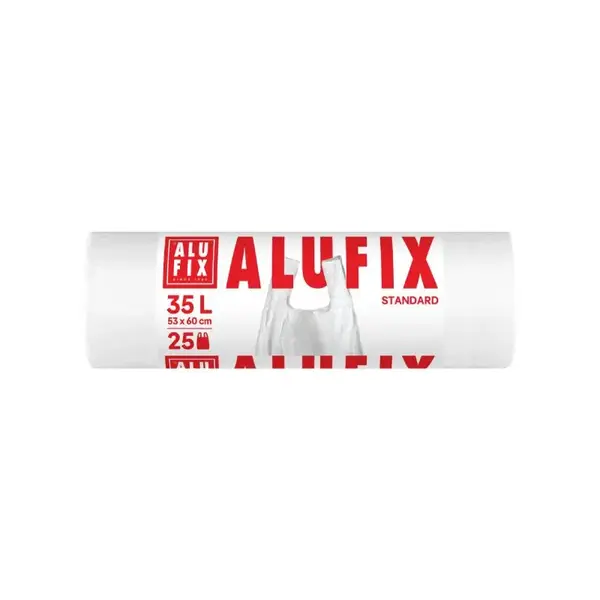Saci menajeri cu maner 35 L 53 x 60 cm HDPE albi 25 buc/rola Saci menajeri cu maner 35 L 53 x 60 cm HDPE albi 25 buc/rola