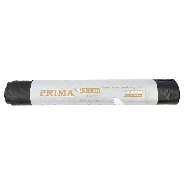 Saci menajeri negri, HDPE, PRIMA, 240L, 110x125cm, 10buc