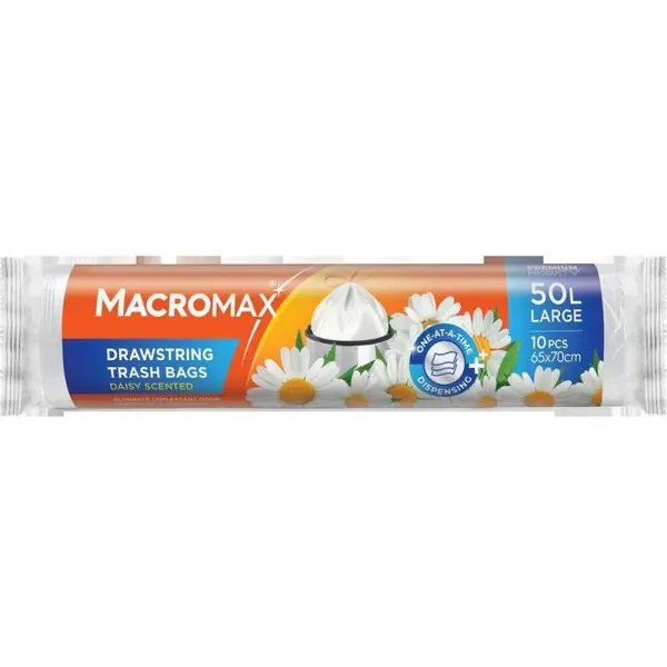 Saci Menajeri Parfumati cu Snur Macromax, Musetel, Marimea L, 10 Bucati