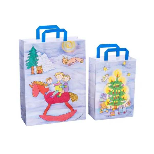 Sacosa cadou din hartie - X-mas copii, 32x14x42cm, 90g m ²