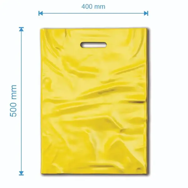 Sacoșă tip Banana LDPE 400mm x 500mm, culoarea galben, grosime 50 microni